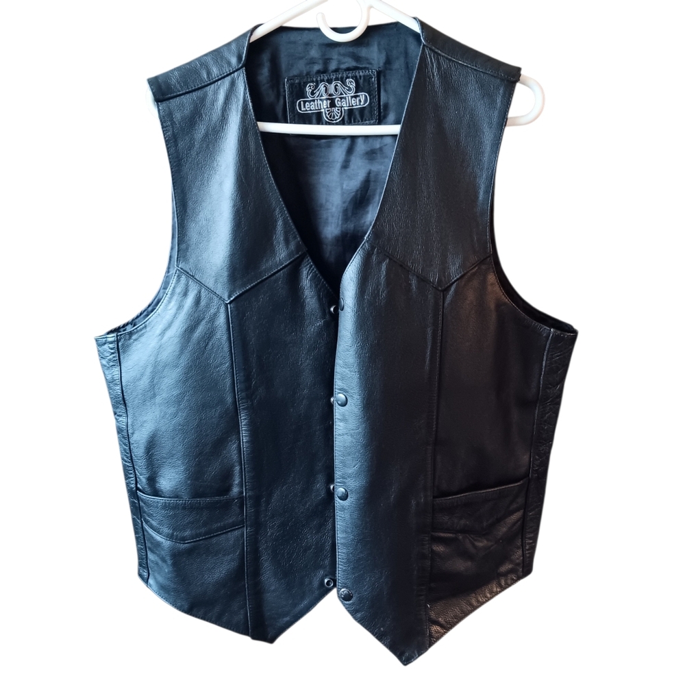 Black Leather Vest